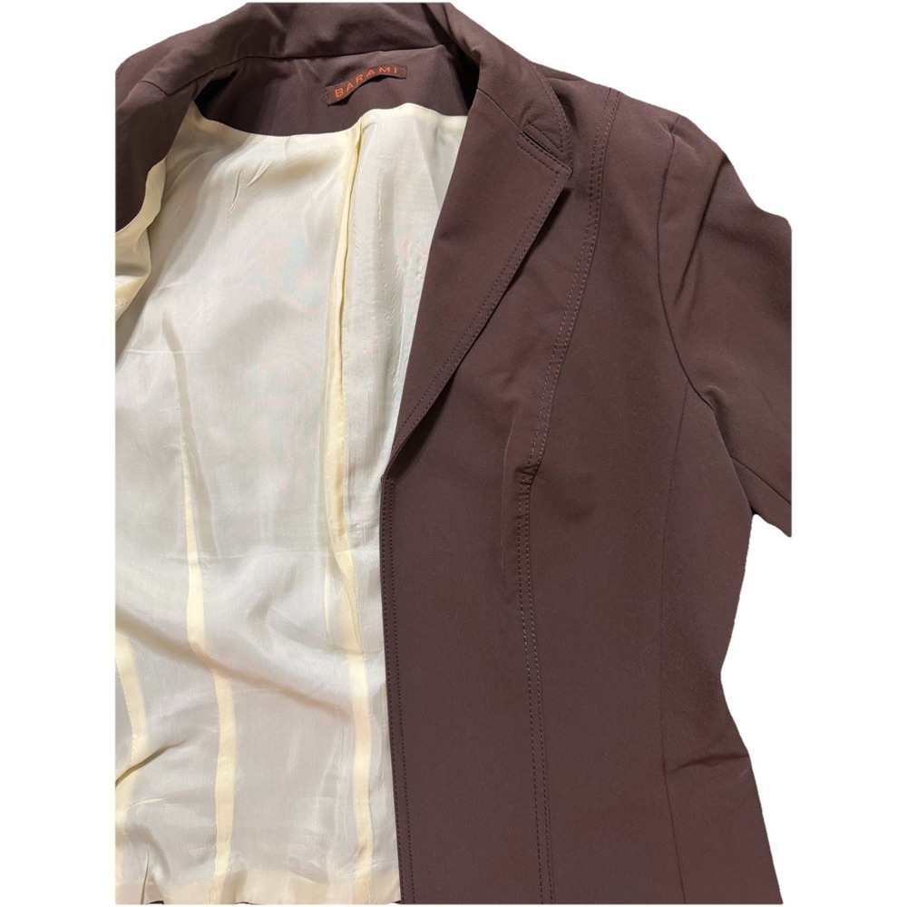 Vintage Barami Y2K Cropped Blazer Brown Tailored Jacket Lined Women's 10 Career - Picture 2 of 12